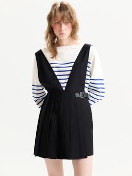 HAE BY HAEKIM Wrap Pleated Belted Dress_Black