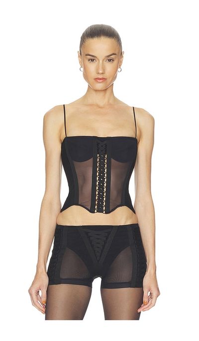 HAELO HAELO Layered Lace Up Corset Top