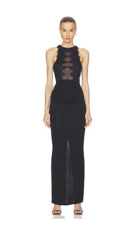 HAELO HAELO Wave Lace Evening Dress
