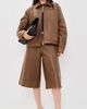 HAIKURE HAIKURE Jocelyn Cropped Silky Leather Jacket Tan - 6