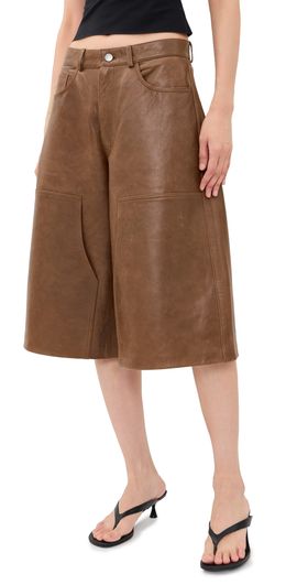 HAIKURE HAIKURE Legacy Silky Leather Shorts Tan