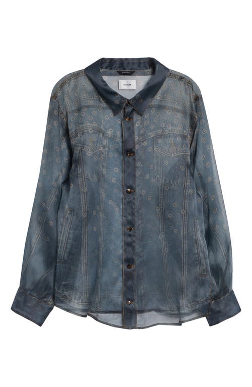 Haikure Haikure Maya Trompe l'Oeil Silk Organza Button-Up Shirt 