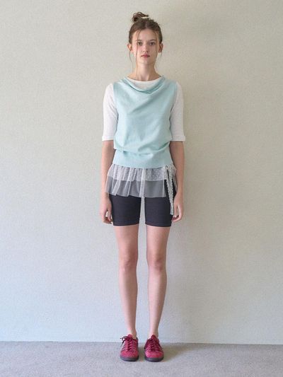 HAINT CANCAN DOT WRAP LAYERED SKIRT
