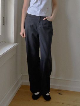 HAINT EVE WIDE STRAIGHT PANTS [BLACK]