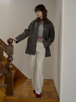 HAINT EVE WIDE STRAIGHT PANTS [LIGHT GREY]