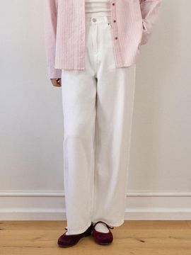 HAINT EVE WIDE STRAIGHT PANTS [WHITE]
