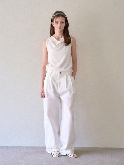 HAINT KOSHI PINTUCK PANTS [IVORY]