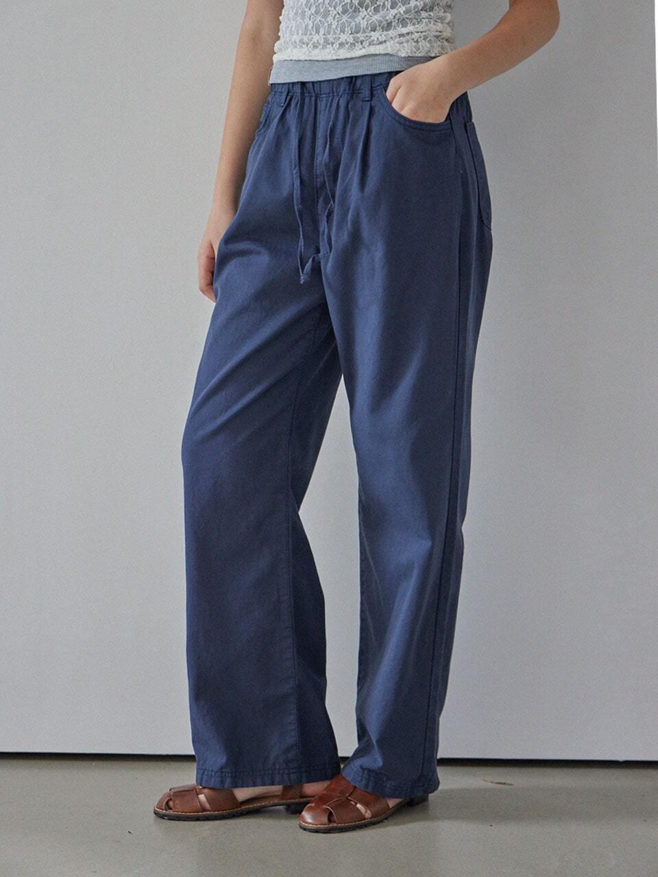 HAINT String Banded Pants - Navy