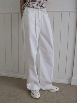 HAINT String Banded Pants - White