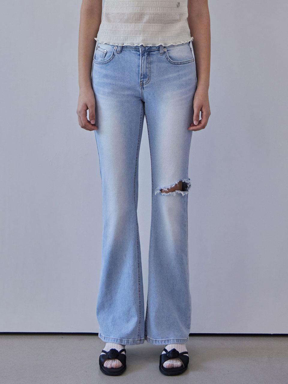HAINT Uriel Cutting Long Boot Cut Pants