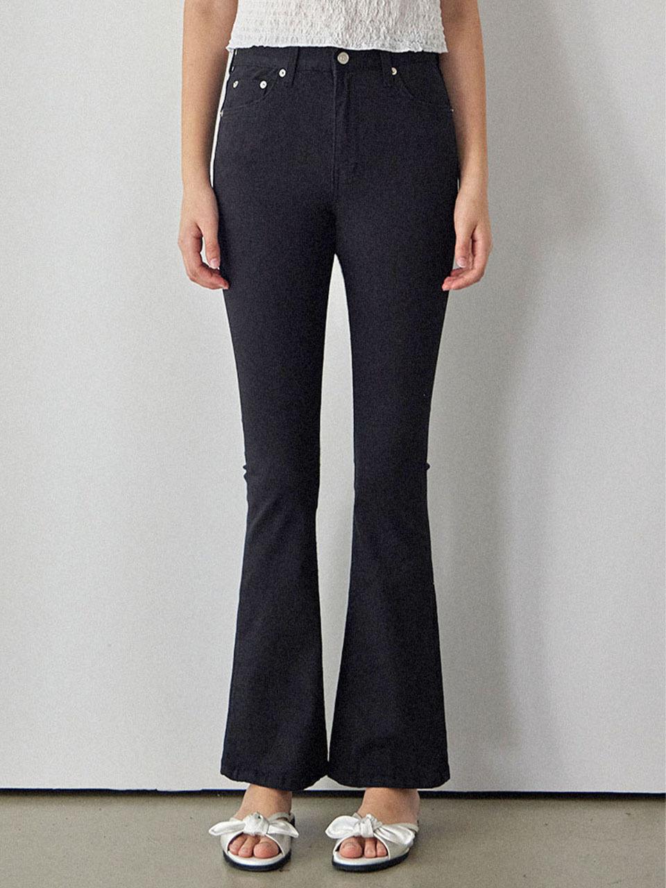 HAINT Vivid Slim Boot Cut Pants_Black