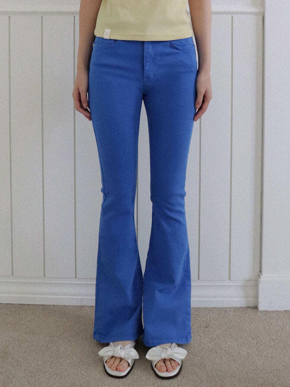HAINT Vivid Slim Boot Cut Pants_Blue