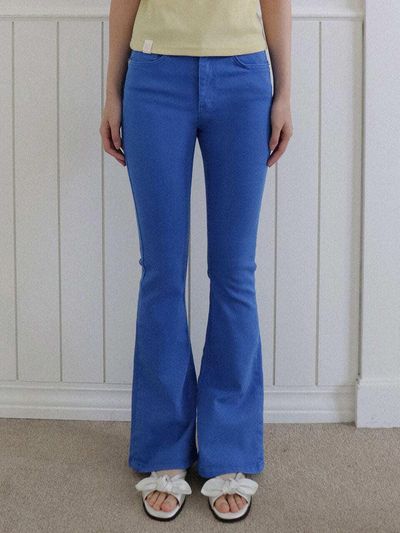 HAINT Vivid Slim Boot Cut Pants_Blue