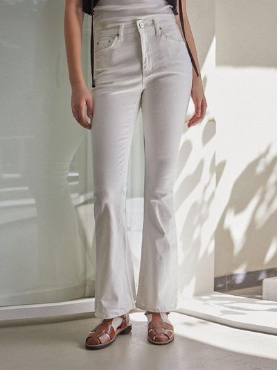 HAINT Vivid Slim Boot Cut Pants_White