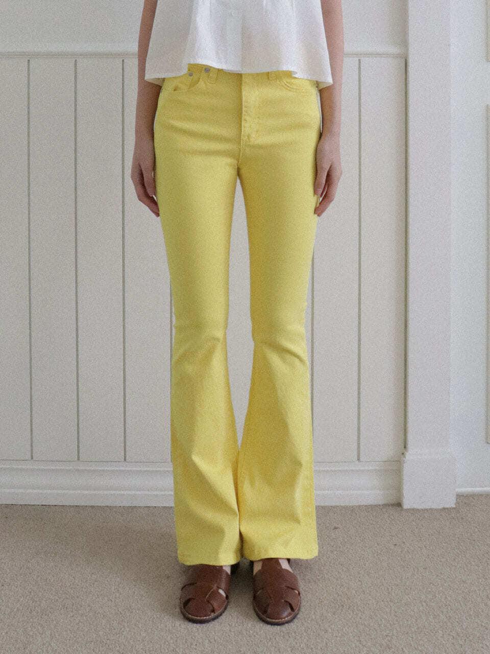 HAINT Vivid Slim Boot Cut Pants_Yellow