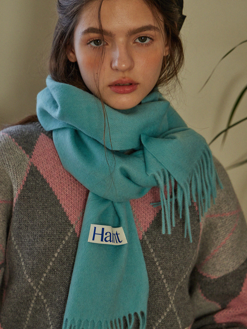 HAINT Winter Premium Wool Scarf_Aqua Blue