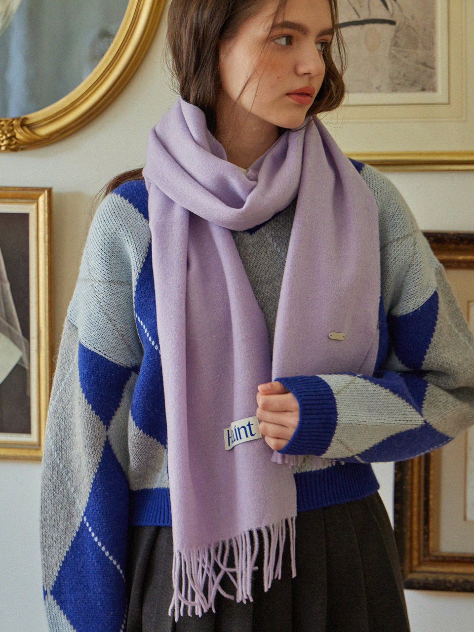 HAINT Winter Premium Wool Scarf_Purple