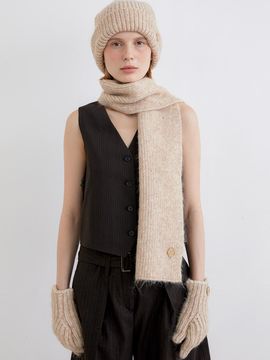 halden 3Pack Premium Poly-Wool Winter Accessories Set [Beige] (M041)