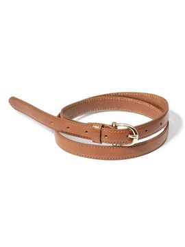 halden Chic Gold Bell Buckle Cowhide Leather Belt [Tan] (T016)