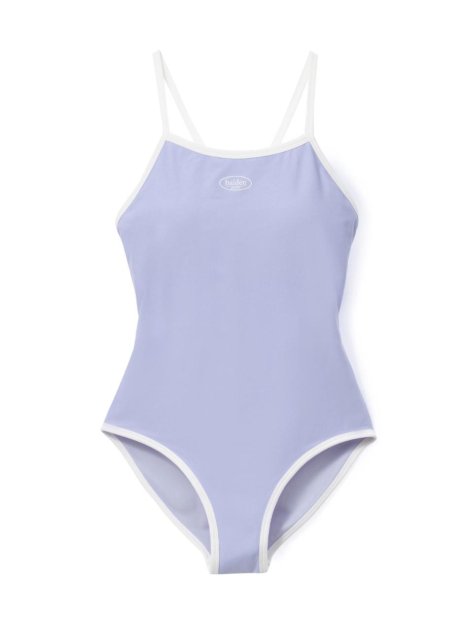 halden Classic One-Piece Center Logo Swimsuit [Purple] (S001)