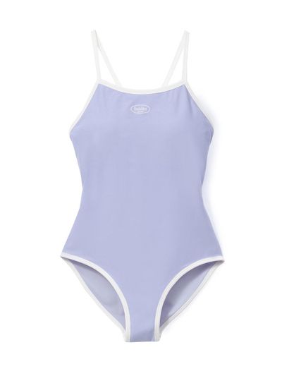 halden Classic One-Piece Center Logo Swimsuit [Purple] (S001)