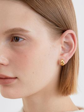 halden Cross Ring Minimalist Brass Earrings [Gold] (E043_gold)