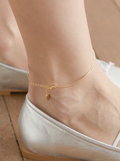 halden Flat Chain Anklet_Gold
