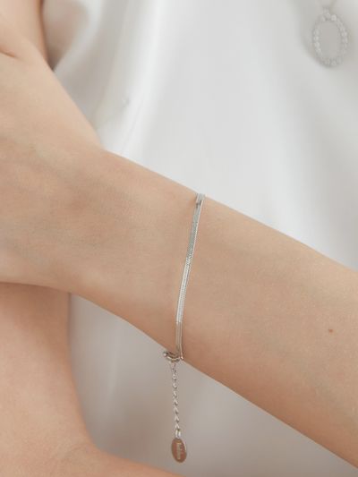 halden Flat Chain Bracelet_Silver