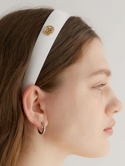 halden Flat Satin Logo Pendant Hairband