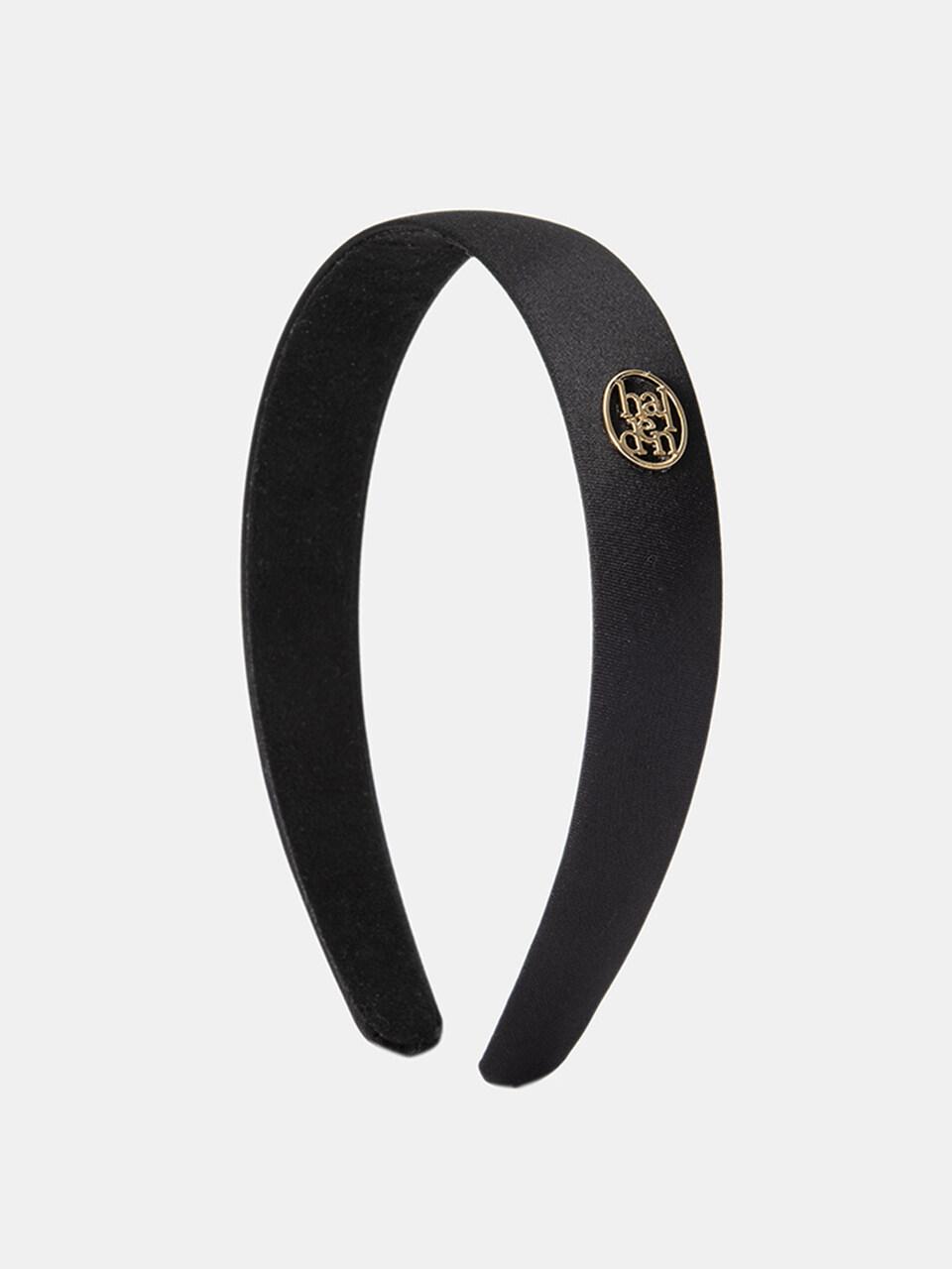 halden Flat Satin Logo Pendant Hairband_Black