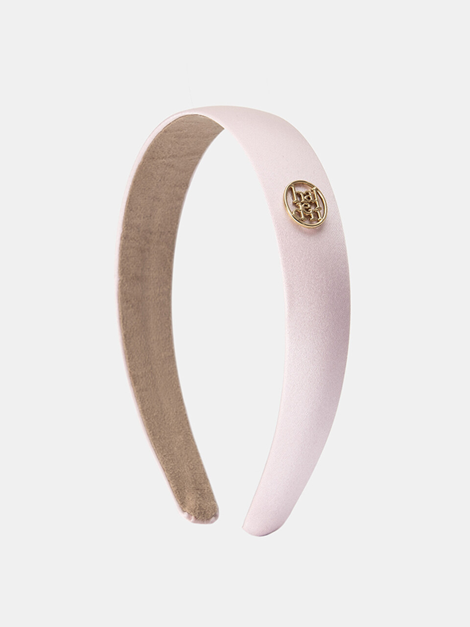 halden Flat Satin Logo Pendant Hairband_Light Pink