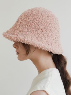 halden Hairy Boucle Bucket Hat (C041) [Pink]