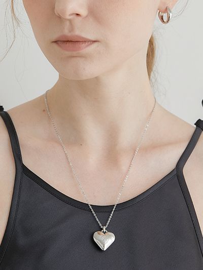 halden Heart Pendant Chain Necklace_Silver