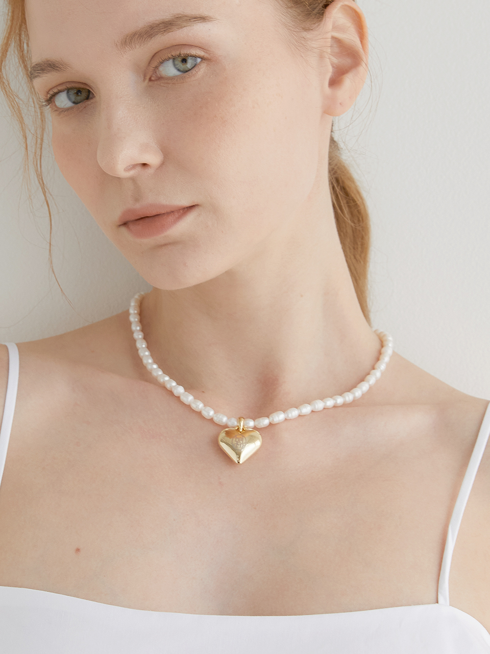 halden Heart Pendant Natural Freshwater Pearl Necklace