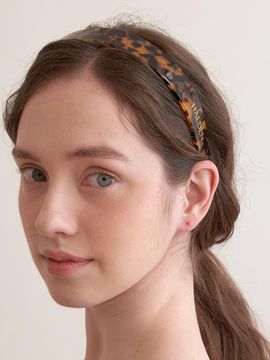 halden Mid Celluloid Hairband [Yellow Leopard] (H029)