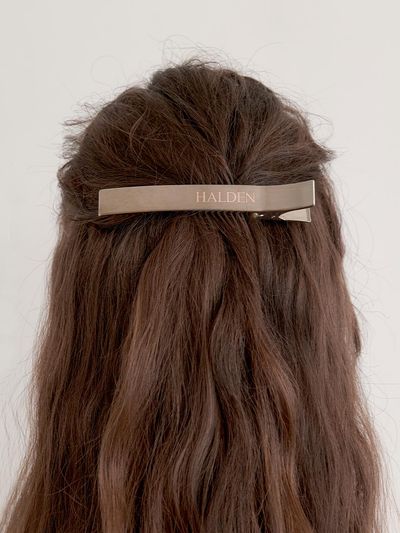 halden minimal long metal hair pin (H025) [silver]