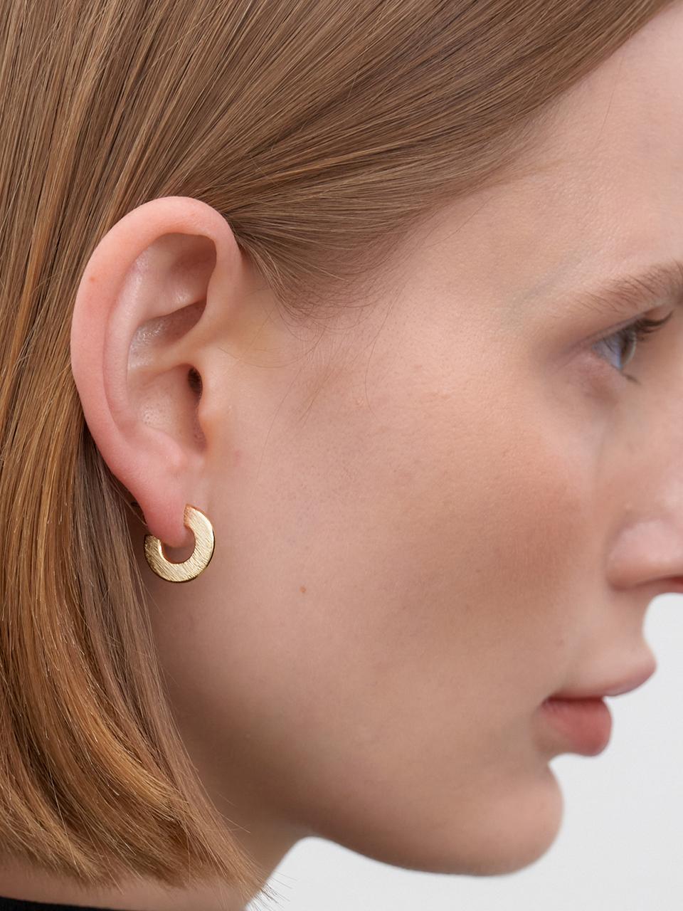halden Minimalist Brass Flat Ring Earrings [Gold] (E038_gold)
