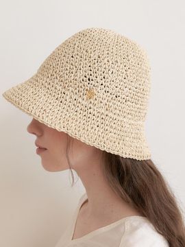 halden natural net bucket hat (C067) []