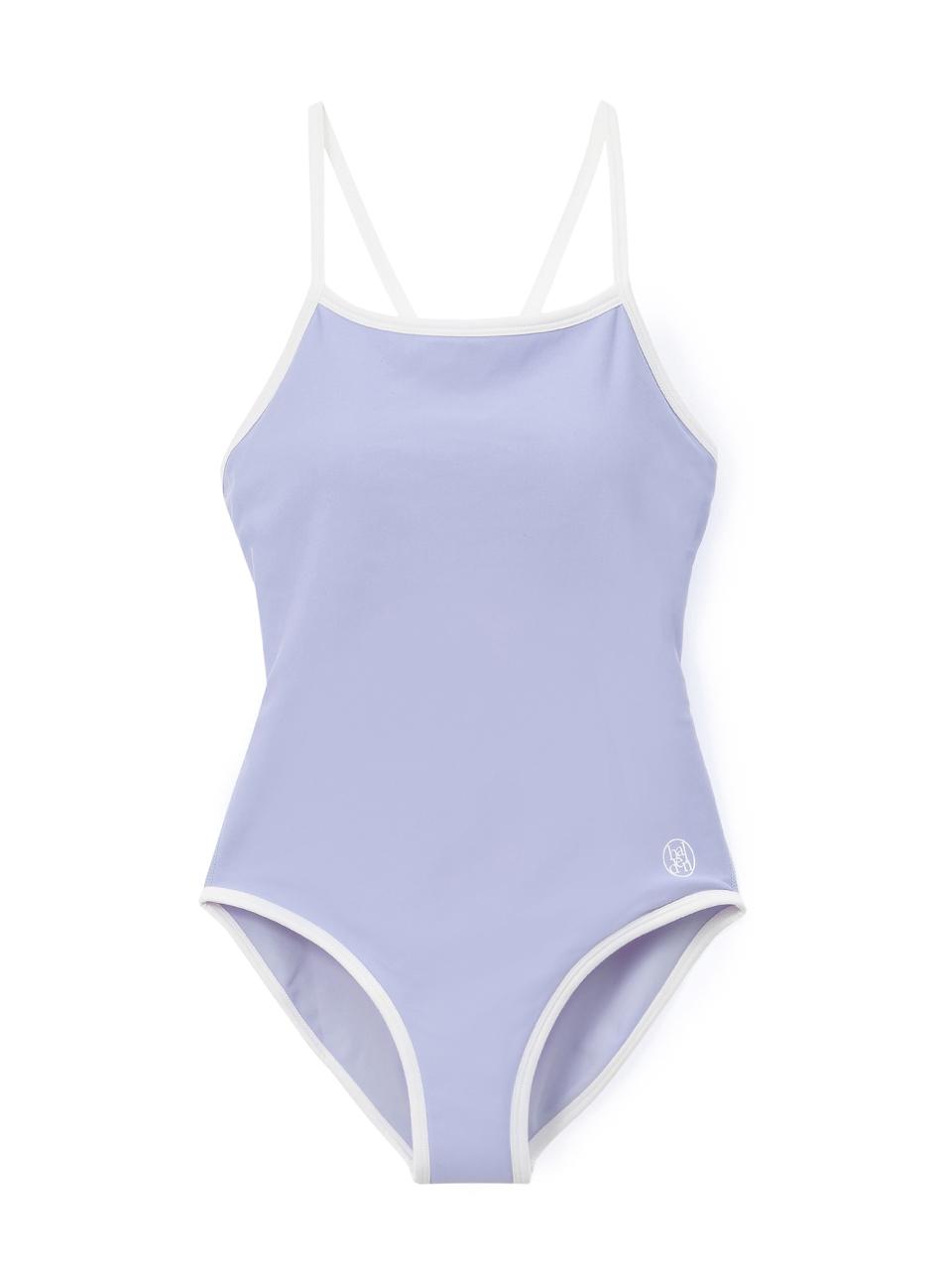 halden Nordic Minimalist Side Logo Swimsuit [Purple] (S002)