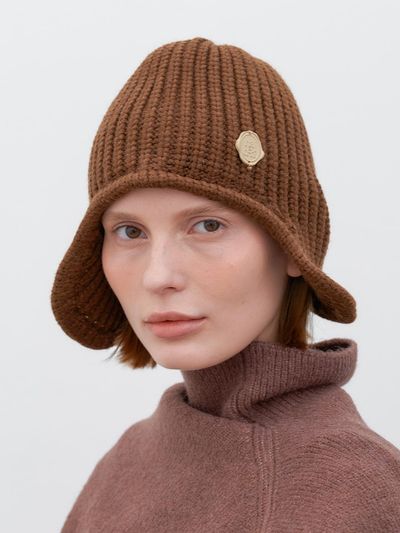halden Nordic Premium Earflap Warmer Beanie [Brown] (C055_BROWN)