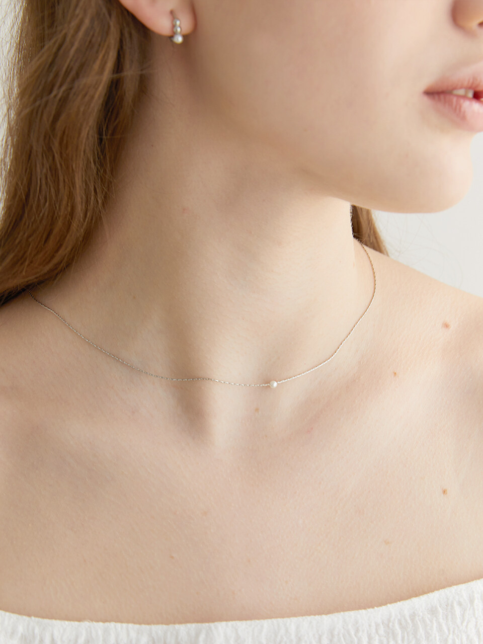 halden One Pearl Thin Necklace_Silver