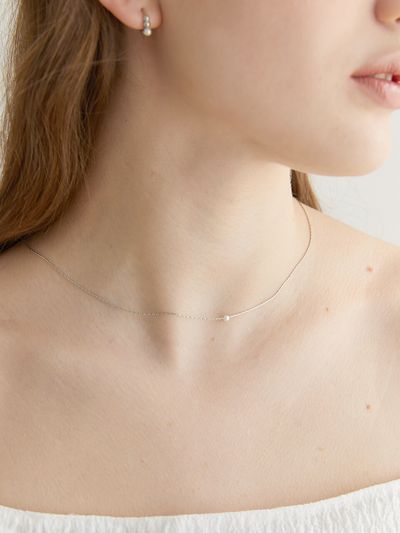 halden One Pearl Thin Necklace_Silver