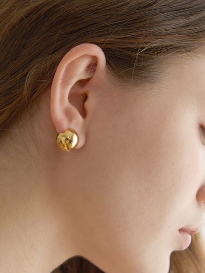 halden One Touch Ball Earrings_Gold Medium