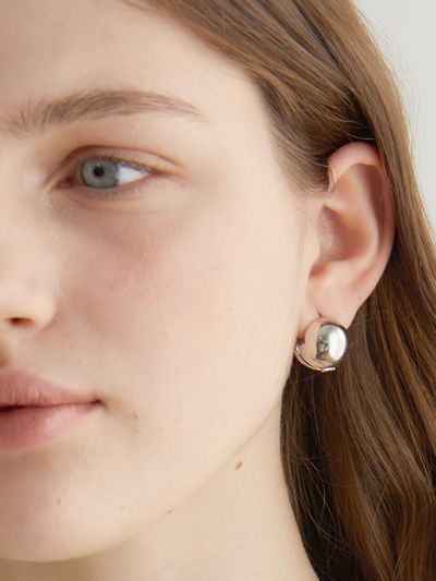 halden One Touch Ball Earrings_Silver Large