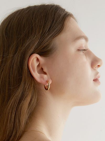 halden One Touch Bold Ring Earrings_Gold Large