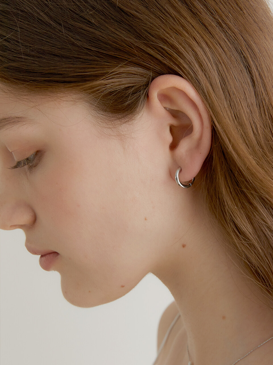 halden One Touch Bold Ring Earrings_Silver Small