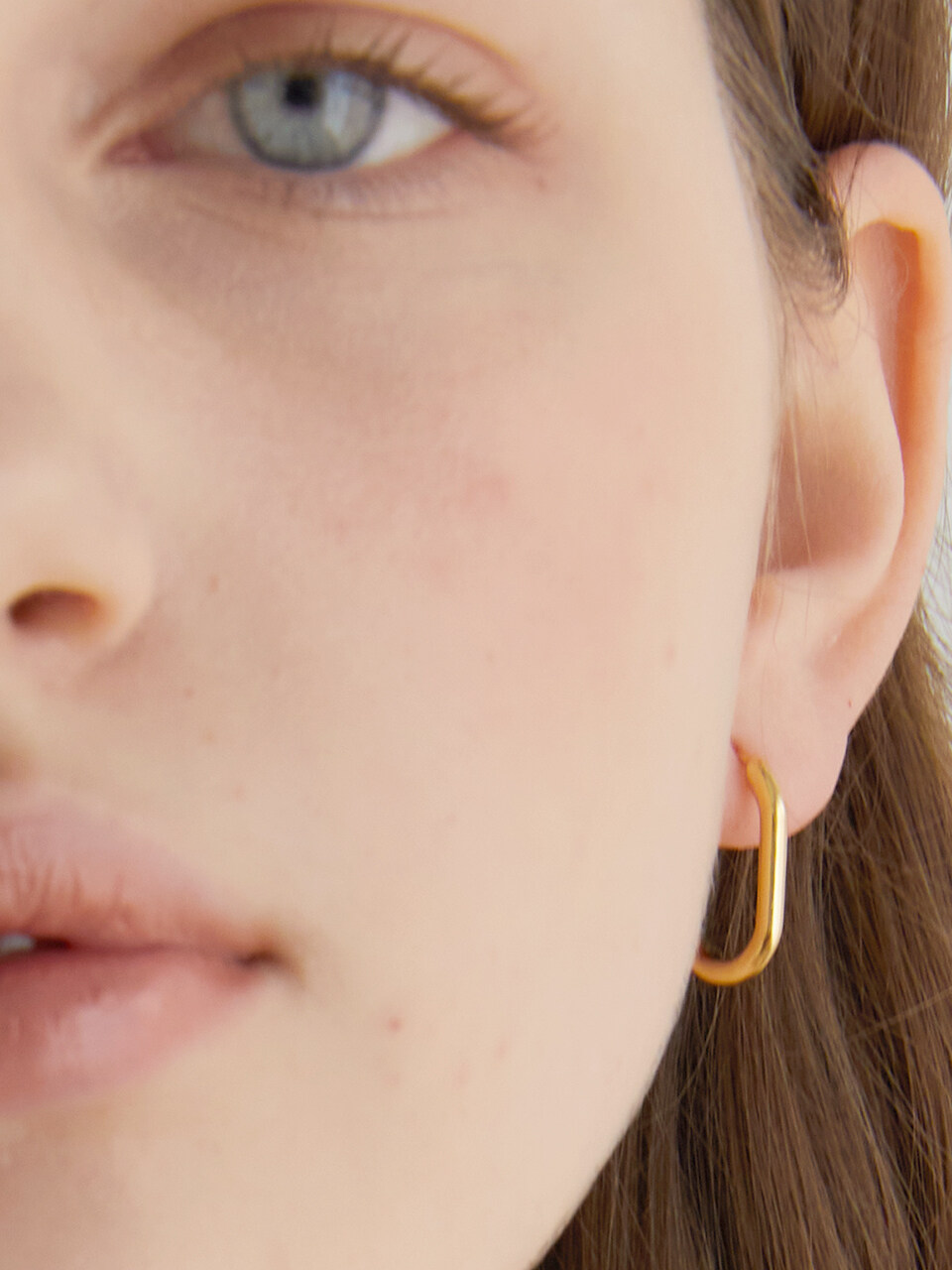 halden One Touch Oval Ring Earrings_Gold Large