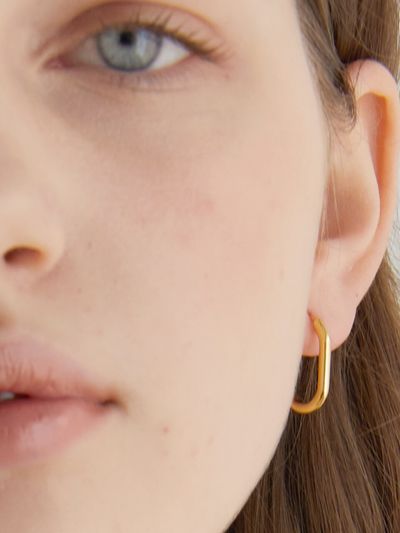 halden One Touch Oval Ring Earrings_Gold Large