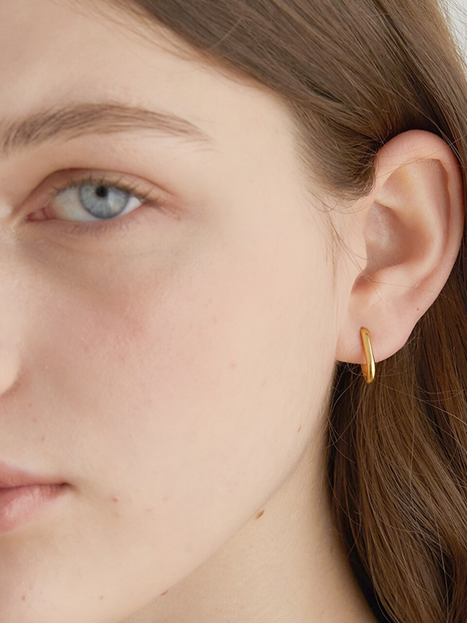 halden One Touch Oval Ring Earrings_Gold Small