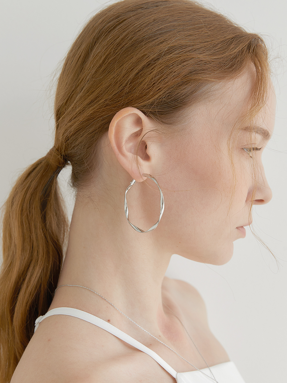 halden Over Wave Ring Earrings_Silver